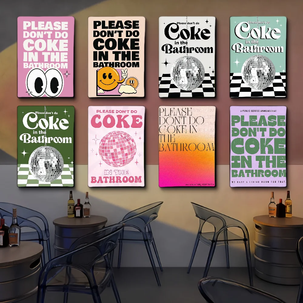 

Please Don't Do Coke In The Bathroom Classic Vintage Posters Whitepaper Prints Posters Artwork Kawaii Room Decor