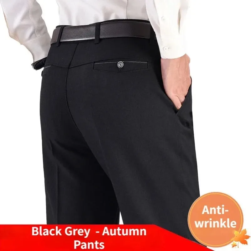 Mens Autumn Thick Casual Suit Pants Classic Business Formal Fashion Stretch Summer Thin Trousers Male Brand Clothes GOZBKF