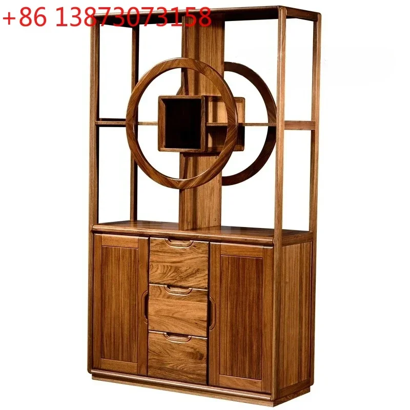 

Новый шкаф-перегородка в китайском стиле из массива дерева Ugyen для прихожей, современный минималистичный шкаф-ширма для гостиной