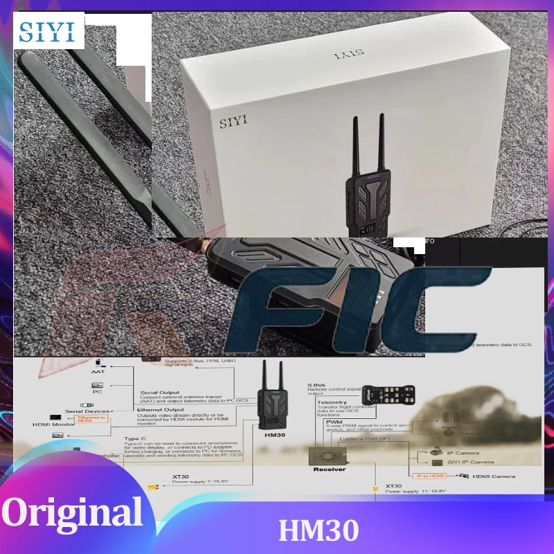 

SIYI HM30 Long Range Full HD Цифровая передача изображения FPV Система 1080p 60fps 150ms SBUS PWM Mavlink Телеметрия OSD 30KM CE FCC