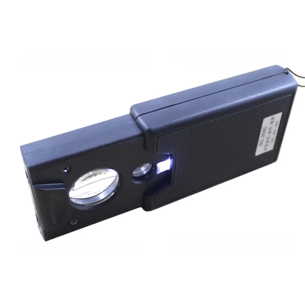 1PCS Pull-Out Pocket Hand Magnifier With LED Light Illuminated Magnifiers Glass Portable Microscope Loupe Optical Lens Tool