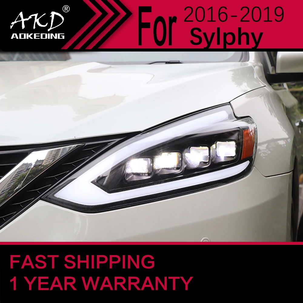 

Автомобильные фары для Nissan Sylphy, светодиодные фары 2016-2019, фара Sylphy Drl, линза проектора, автомобильные аксессуары