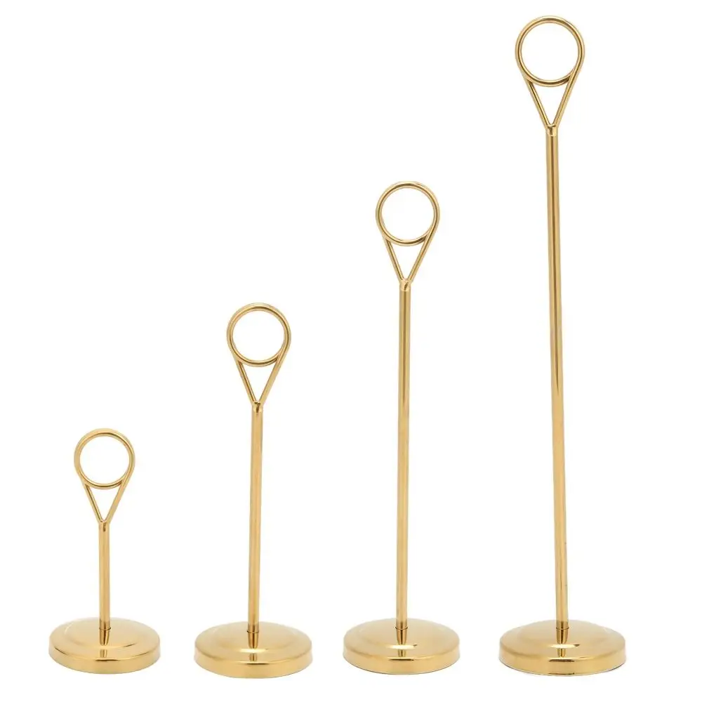 2Pcs Durable Gold Table Cardholder Multi-purpose Sturdy Metal Table Clip Non-Slip Stable Tabletop Menu Holder Party