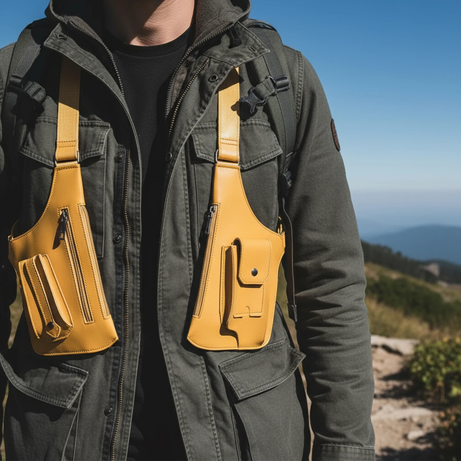 Torba na ramię z ekoskóry, wielokieszeniowa, z paskiem pod pachę, portfel, kieszeń, torba crossbody antykradzieżowa dla kobiet i mężczyzn