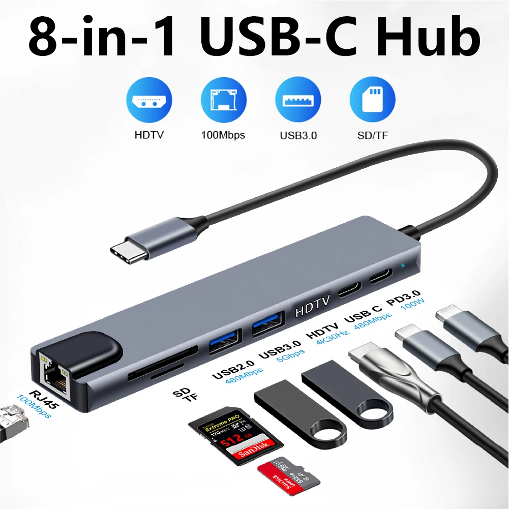8-In-1 Usb C Hub Wi…