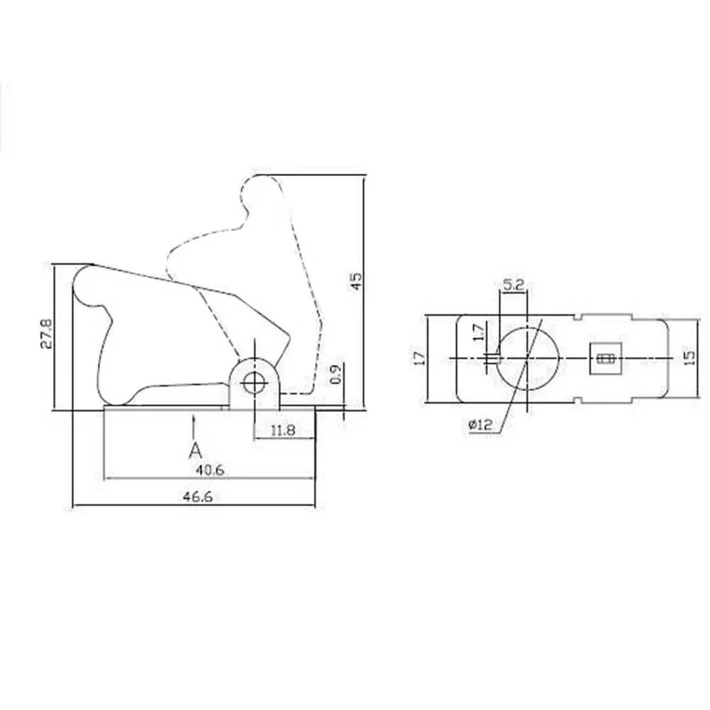 Proteção Toggle Switch Cover para Painel do Carro, Peças Sobressalentes Iluminadas, Acessórios de Alta Qualidade, 12V, 12mm, 1 Pc