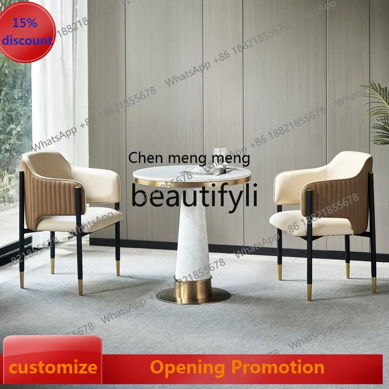 

S7486teae Light luxury negotiation table and chair combination Modern leisure reception negotiation small round table
