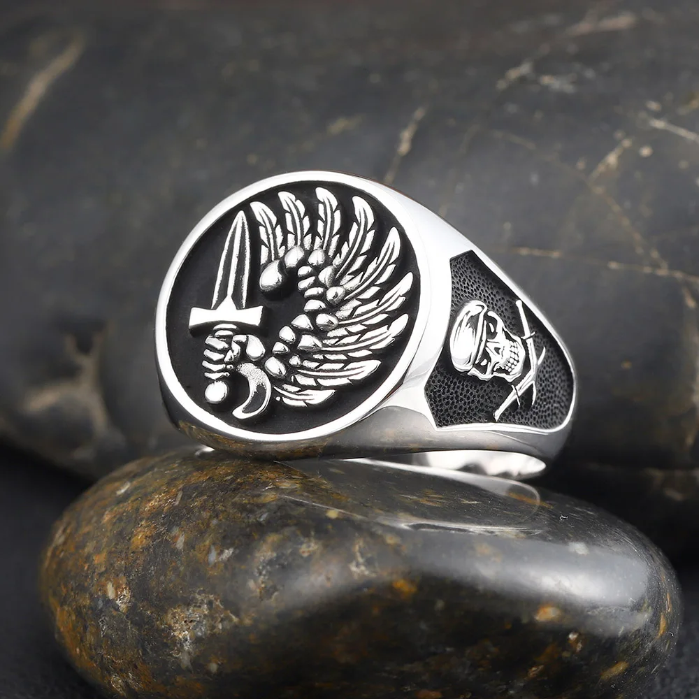 

Skull Fortune Mercenary Lorraine Cross Memory Sterling Silver Ring