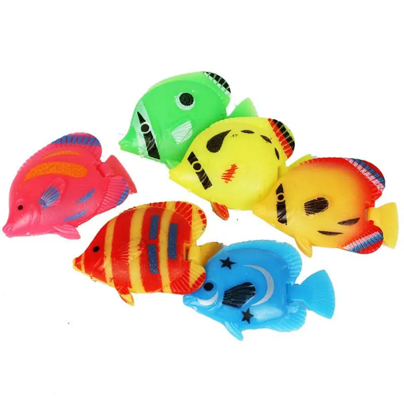 10 Pcs Plastic Small Fake Tropical Fish For Aquarium Simulated Vivid Landscape Decoration Floating Artificial Fish Pet Supplies