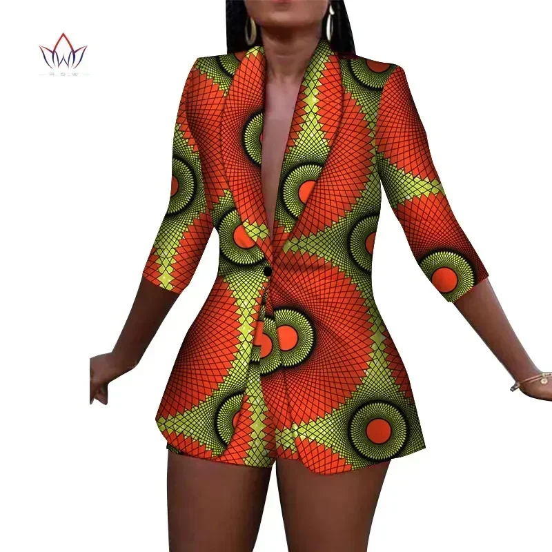 New Women Suit and Short Pants Sets Bazin Riche African Clothes 100% Cotton Print 2 Pieces Sets Women African Clothing WY3492