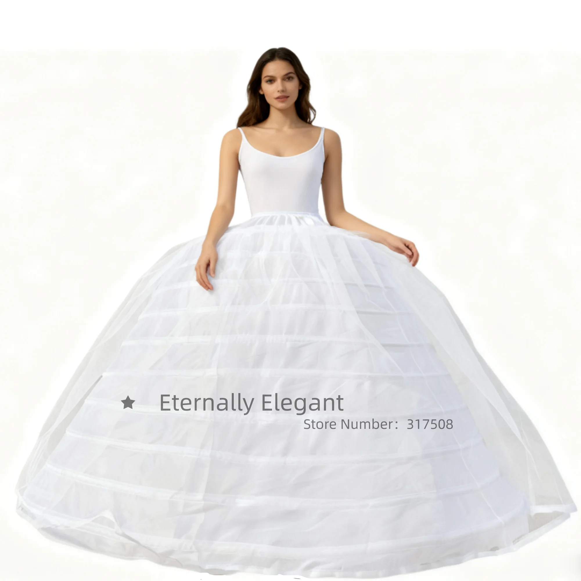 2025 New 10-Hoop  1 Layer Ultra Fluffy Petticoat Crinoline For Wedding Dress  Bridal Underskirt