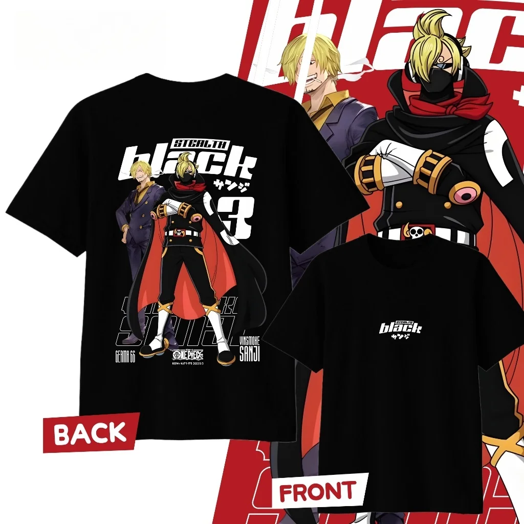Anime One Piece Sanji Printed T-shirt Men's and Women's T-shirt Men's Top Sports T-shirt 2026 Summer New Tee