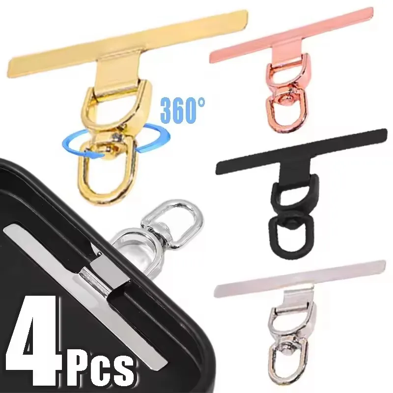 Pestaña de sujeción para teléfono móvil de Metal resistente de 0,3 MM, rotación de 360 grados, junta de correa colgante para teléfono, Clip de parche para cordón de teléfono de repuesto