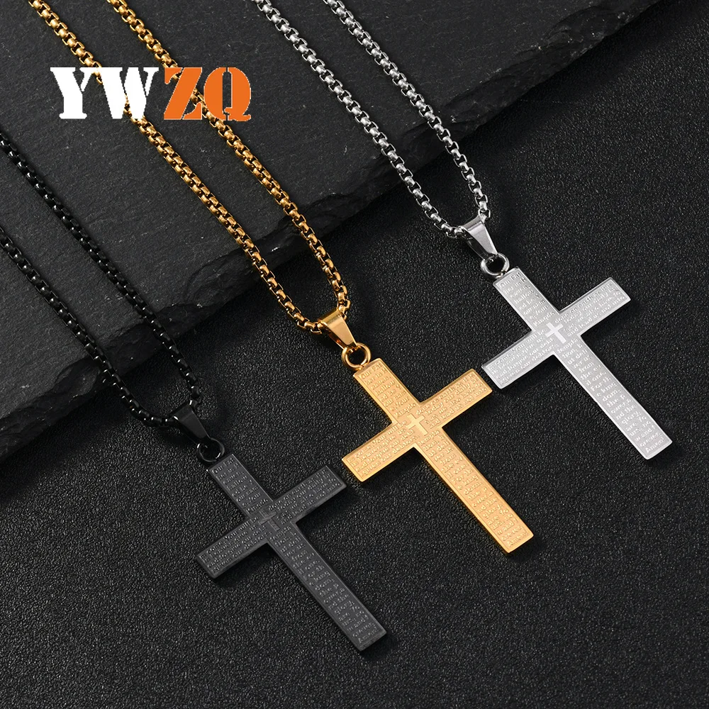 1pcs Hot Selling Stainless Steel Cross pendant, Simplicity And Personalized necklace, hip-hop Trendy men's Jewelry Wholesale