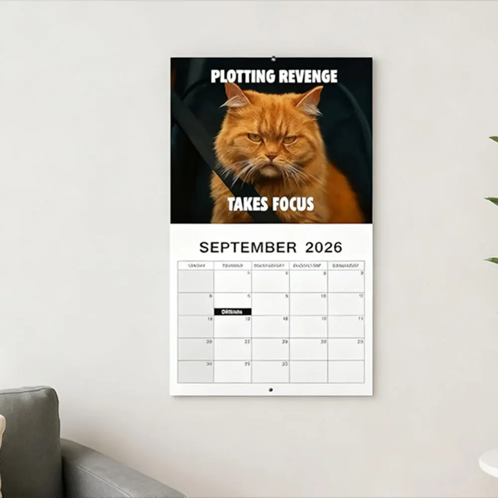 

Настенный календарь Peed-Off Cats 2026 Fun Quirkys Настольный календарь с кошачьей тематикой Отличная идея для подарка