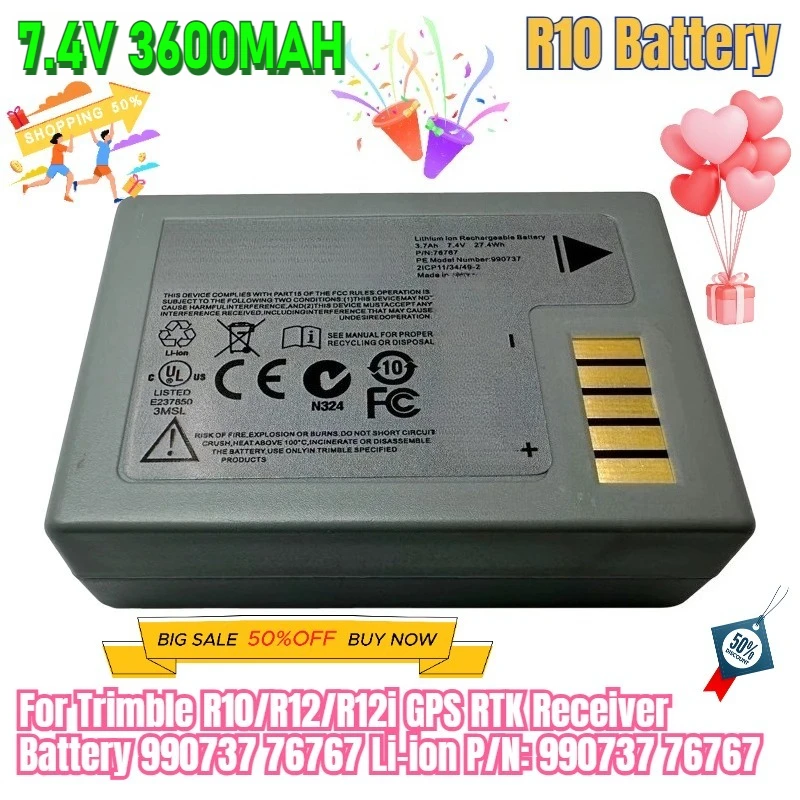 

7.4V 3600mah R10 Battery for Trimble R10/R12/R12i GPS RTK Receiver Battery 990737 76767 Li-ion P/N: 990737 76767