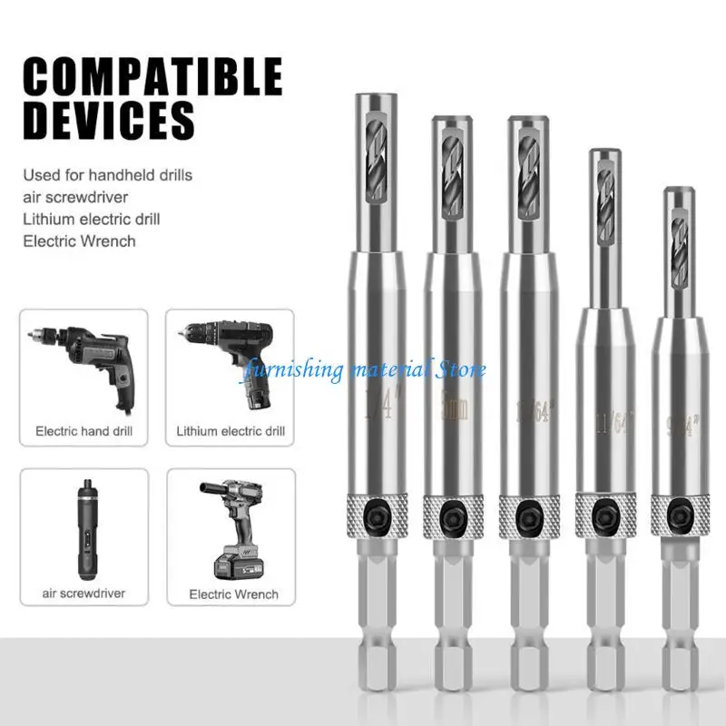 

Y5GD 7Pcs Woodworking Drill Bits Reaming Bits Hole Opener Hardware Tool Door Window