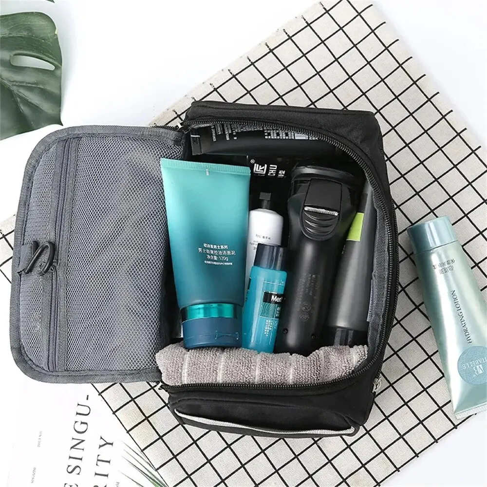 1Pcs Waterproof Men Comestic Storage Bag High Capacity Nylon Travel Toiletry Organizer Hanging Women Zipper Makeup Wash Pouch image 4