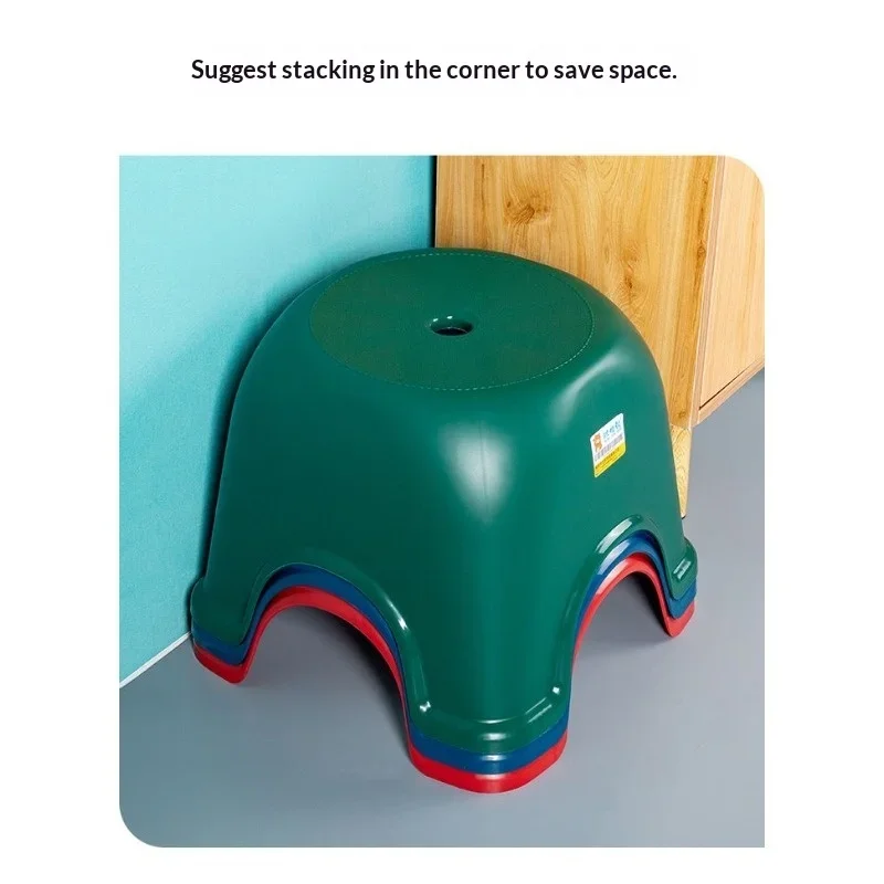 Plastic Stool Small Round Bench Shoe Changing Stool Non Slip Thickened Low Chair for Kids Adults Living Room Bathroom Kitchen