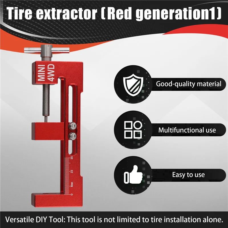 

Tire Installer Wheel Loader Tires Fitter Device With Bearing For Tamiya Mini 4WD Tools DIY Parts Red-Y46A