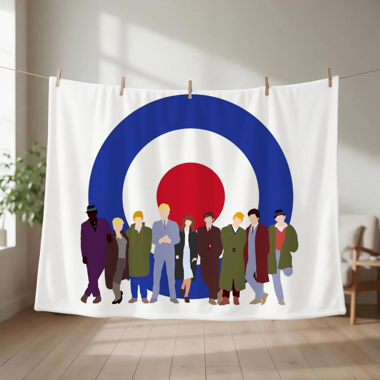 Quadrophenia mod target Throw Blanket couch cozy soft plush fuzzy picnic outdoor blanket