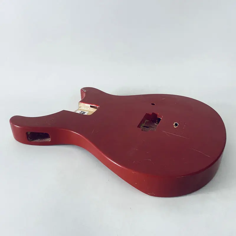 AB267 Red Color Bolt-on Neck Unfinished Electric Guitar Body Humbucker Pickup String Through Body for DIY Replacement