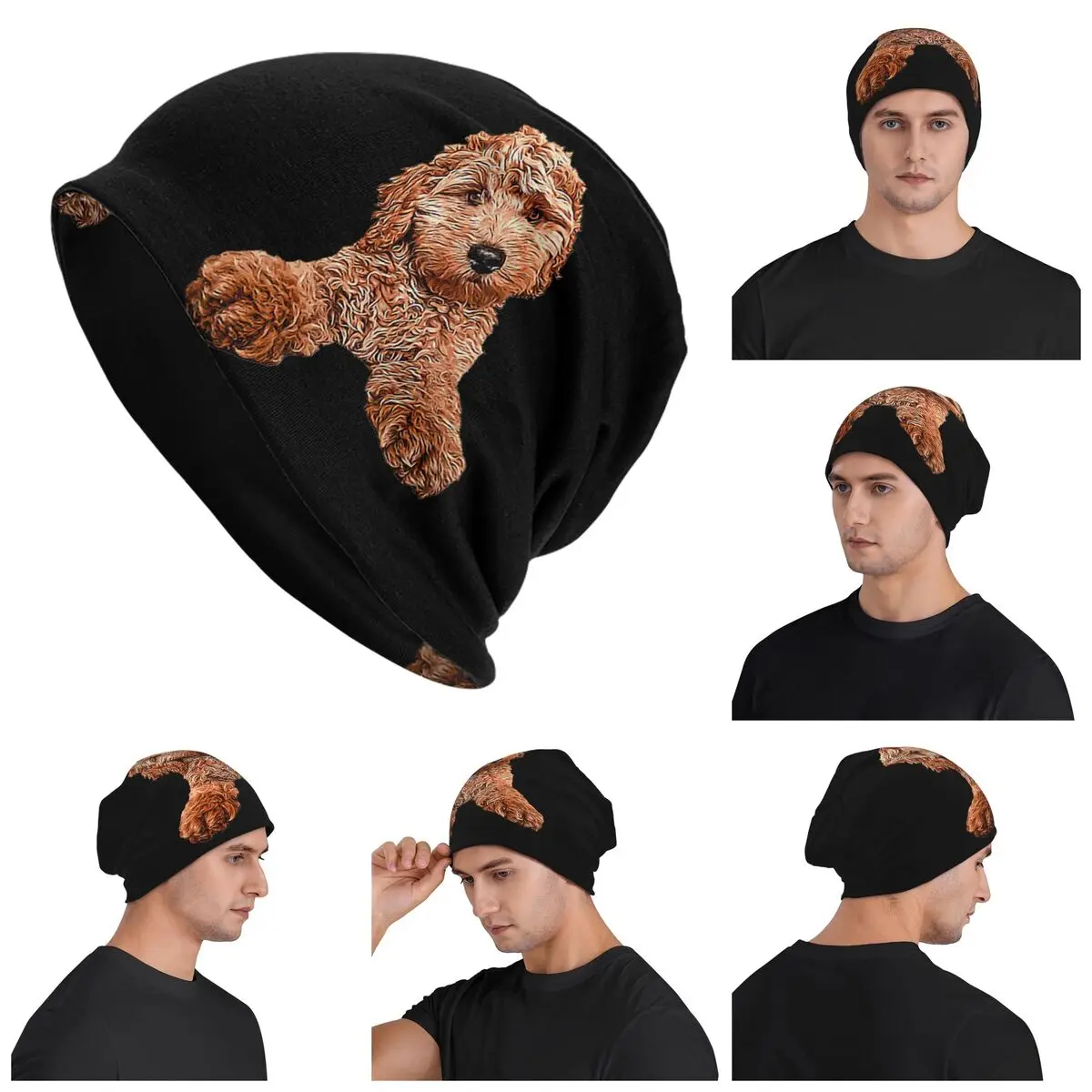 

Cavapoo Labradoodle Goldendoodle Poodle Mix теплая вязаная шапка модная шапка-капот осень-зима уличные шапки шапки унисекс для взрослых