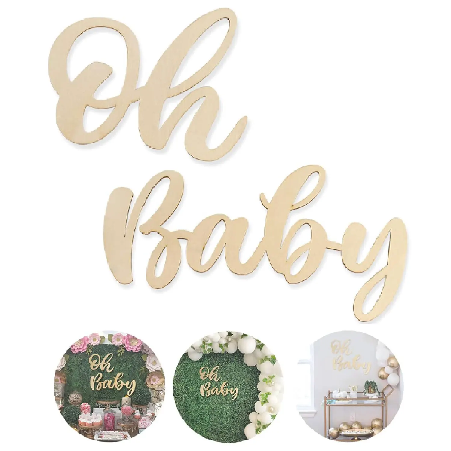 Pancarta de madera para Baby Shower, telón de fondo para 1er cumpleaños, pancarta para fiesta de bebé, decoraciones para eventos, telón de fondo para revelar el género, 2 uds.