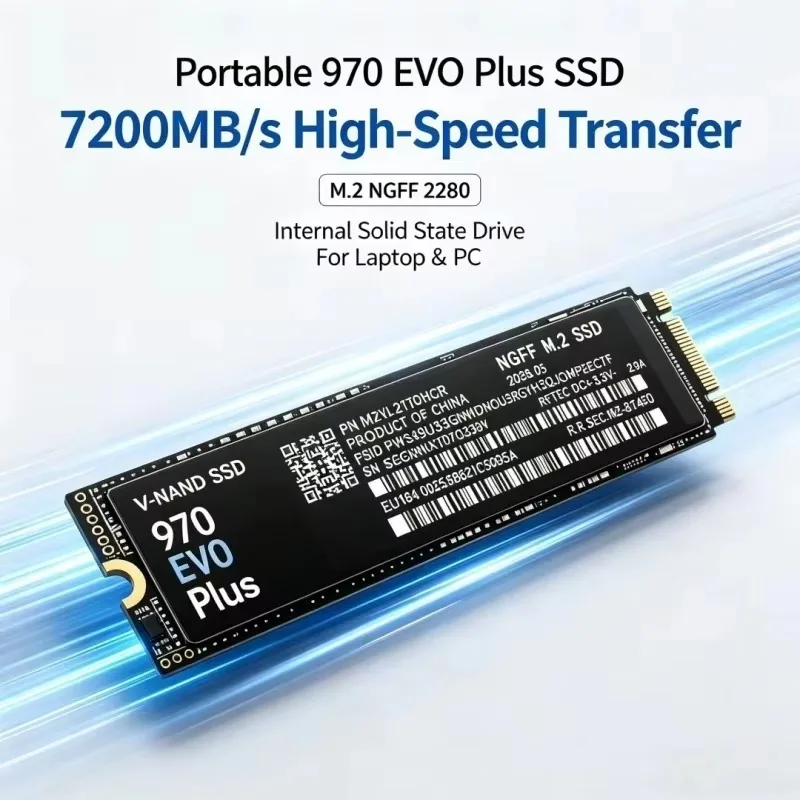 M.2 NGFF SSD 970 EVO plus 7200MB/s TLC 3D NAND 2280 Internal Solid State Drive 2TB 4TB For PS5 Gaming Desktop Laptop PC Storage