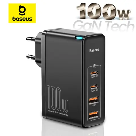 Baseus GaN Charger 100W PD QC caricatore rapido USB tipo C caricabatterie per telefono USB C a ricarica rapida per iPhone 15 14 13 12 Pro Max Macbook