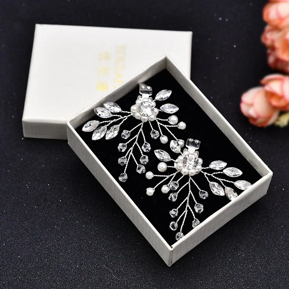 

1 пара съемных декоративных аксессуаров для свадебных туфель: жемчужные цветы, стразы, пряжки, блестящие украшения для свадебных туфель на каблуке