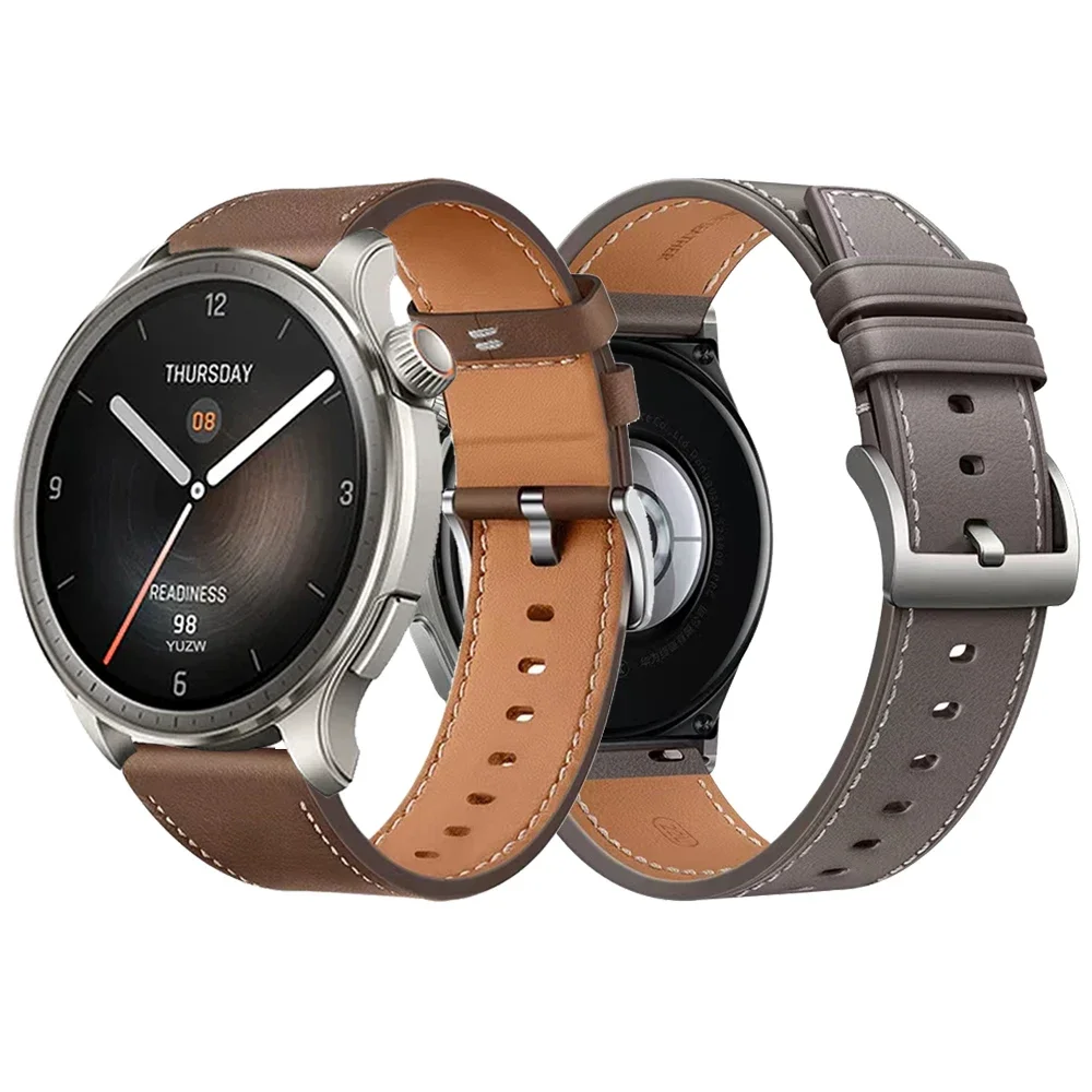 

Мягкий кожаный ремешок для Huami AMAZFIT BALANCE/CHEETAH Band Amazfit BIP5 GTR 4 3 Pro 47 мм GTS 4 3 20 мм 22 мм Мужские и женские браслеты