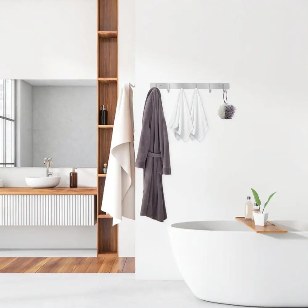 Versatile Stainless Steel Hanging Rack Wall Mounted Hook For Home Kitchen Bathroom Towel Garment Organizer