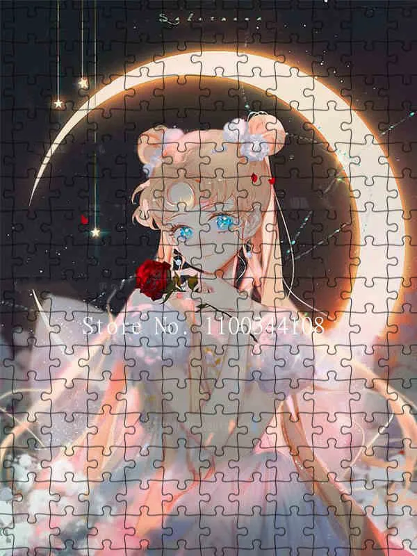 Sailor Moon Jigsaw Puzzle 300/500/1000 Pcs Beauty Girl Puzzle Educativo Intellettuale Decompressione Divertente Gioco Adulti Bambini Regalo