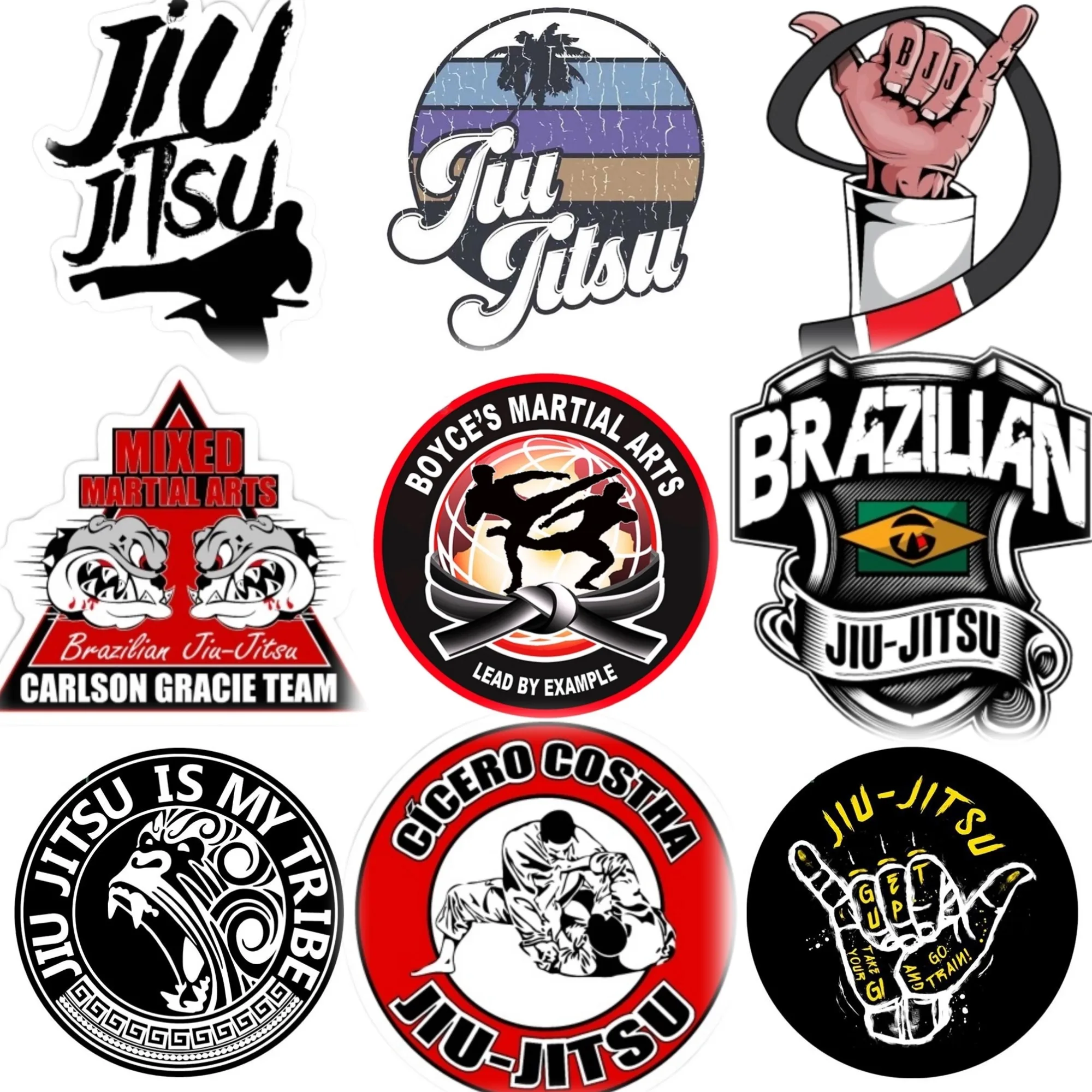 

Jiu Jitsu BJJ Wrestle Creative PVC Waterproof Sticker for Decorate Car Bicycle Truck Helmet Window Fridge Wall Decal Accessories