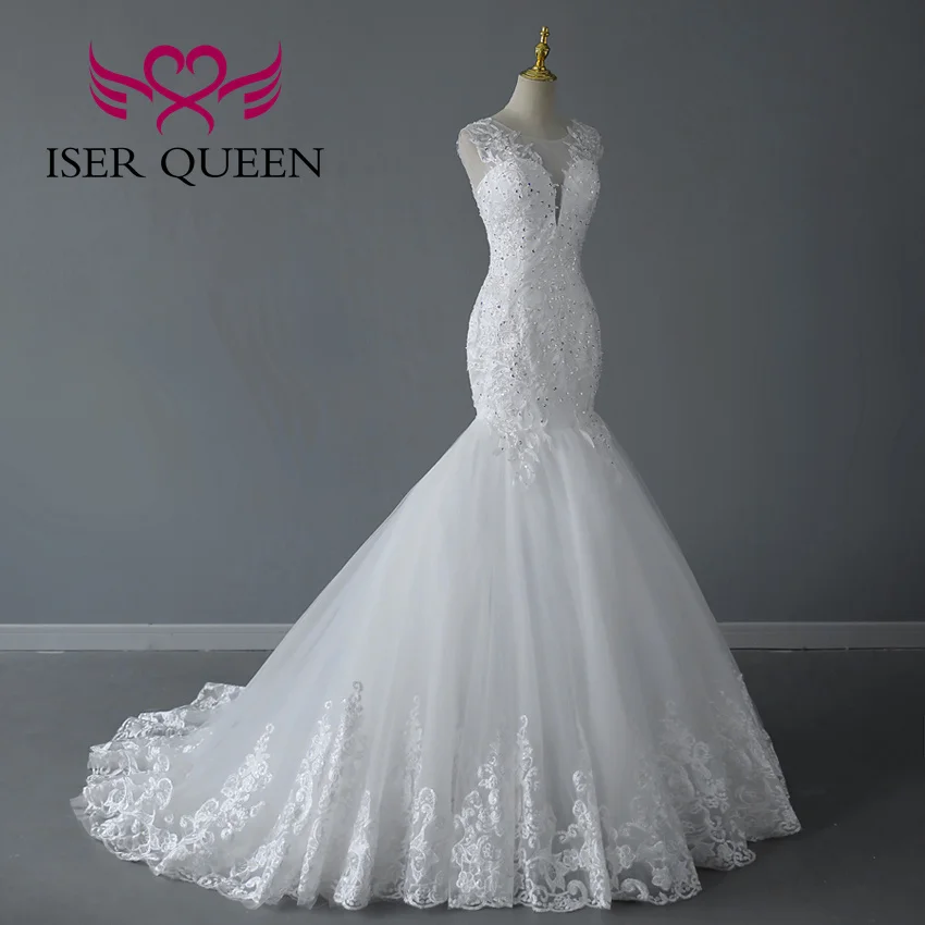 ที่กําหนดเองแขนกุดแอฟริกาชุดแต่งงานเงือก 2025 ตัดและเข้าร่วมออกแบบ Appliques Beading Lace Up กลับชุดเจ้าสาว WX0287