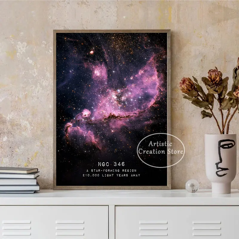 Butterfly Nebula The Lagoon Nebula Space Stars Prints Canvas Painting Wall Art Pictures Landscape Posters for Room Home Decor