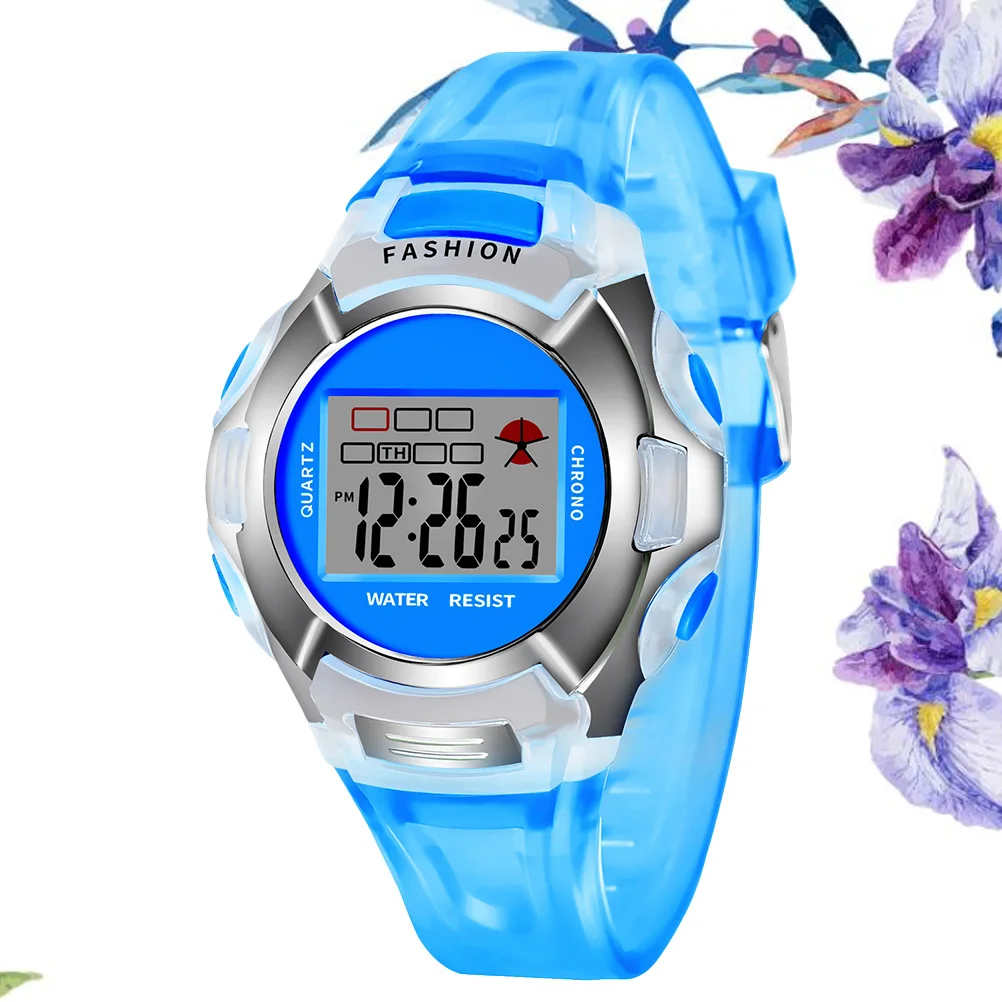 Waterproof Sports Watch Blue Led Backlight 12/24H Stopwatch Function Electronic Wristwatch For Outdoor Use