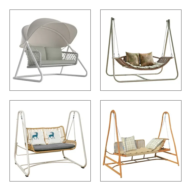 Double Outdoor Hanging Swing Chair for Garden Balcony Patio Indoor Leisure Cradle Seat Wicker Basket Furniture