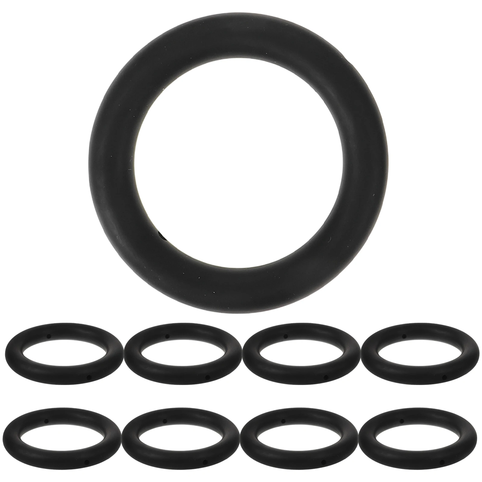 9 قطع من حلقات السيليكون لسلسلة المفاتيح DIY إطار دائري دائري أسود اللون ناعم وخفيف الوزن وتصميم آمن عصري #2
