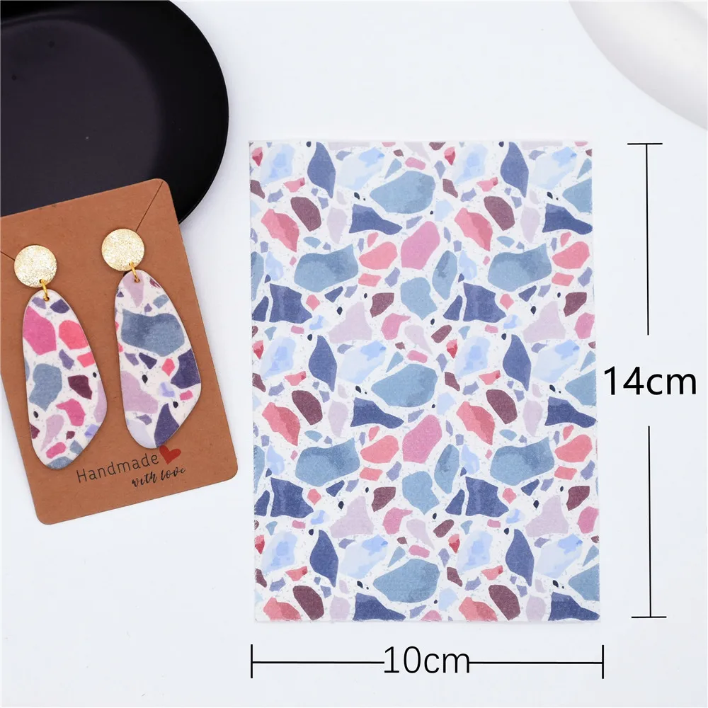 SNASAN 3pcs Different Watercolor Transfer Paper For Polymer Clay Jewelry Printing Paper Soft Pottery Earrings Handmade DIY