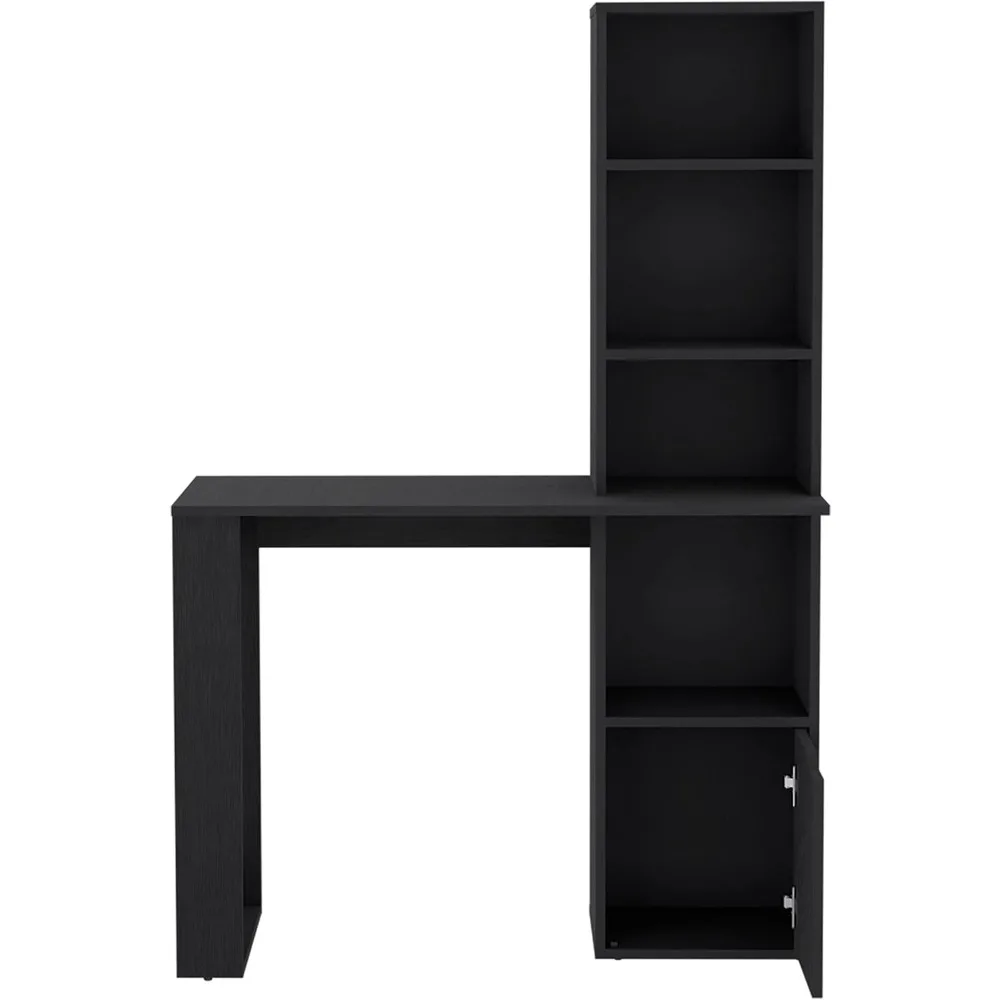 persoonlijk bureau met boekenkast en kast, zwart