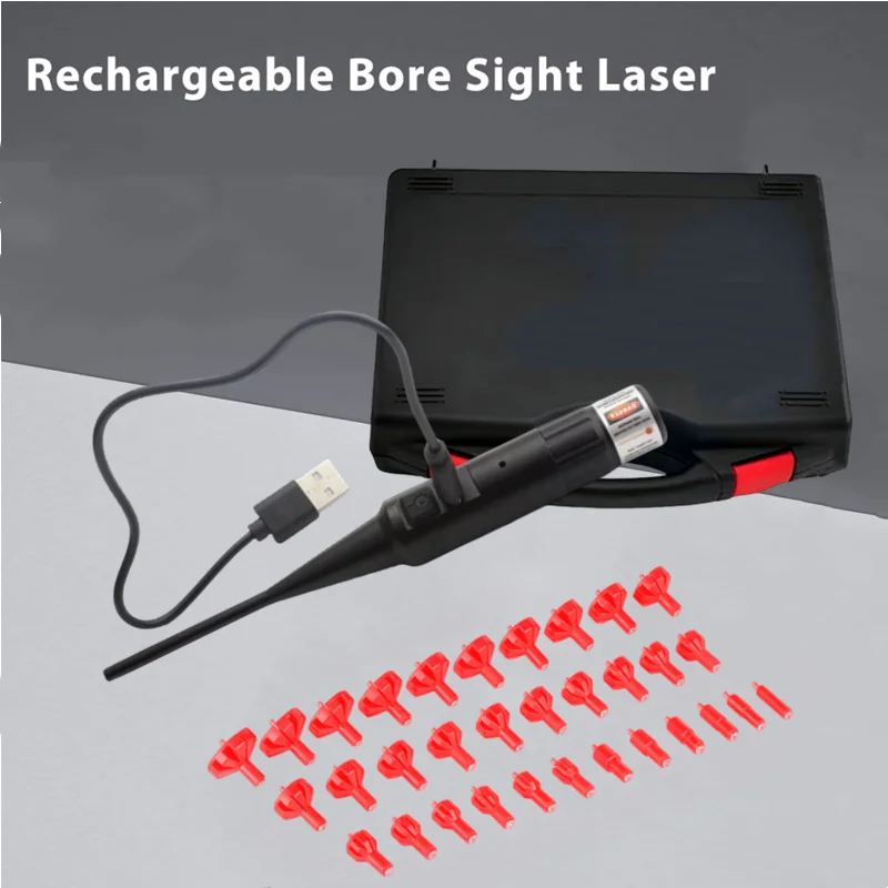 Red Laser Bore Sight Kit .17 .177 .22LR to .78 12GA Caliber Boresighter Hunting Laser Collimator With Battery