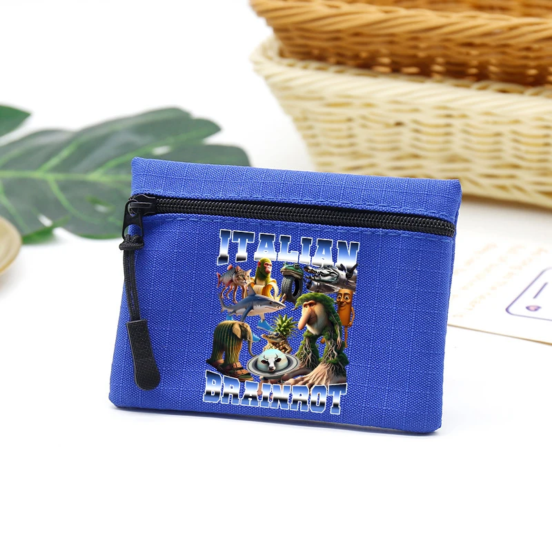 Włoska portmonetka dla dzieci Brainrot Tung Tung Tung Sahur Money Bag Funny Meme Anime Card Holder Children Cartoon Cute Storage Pouch