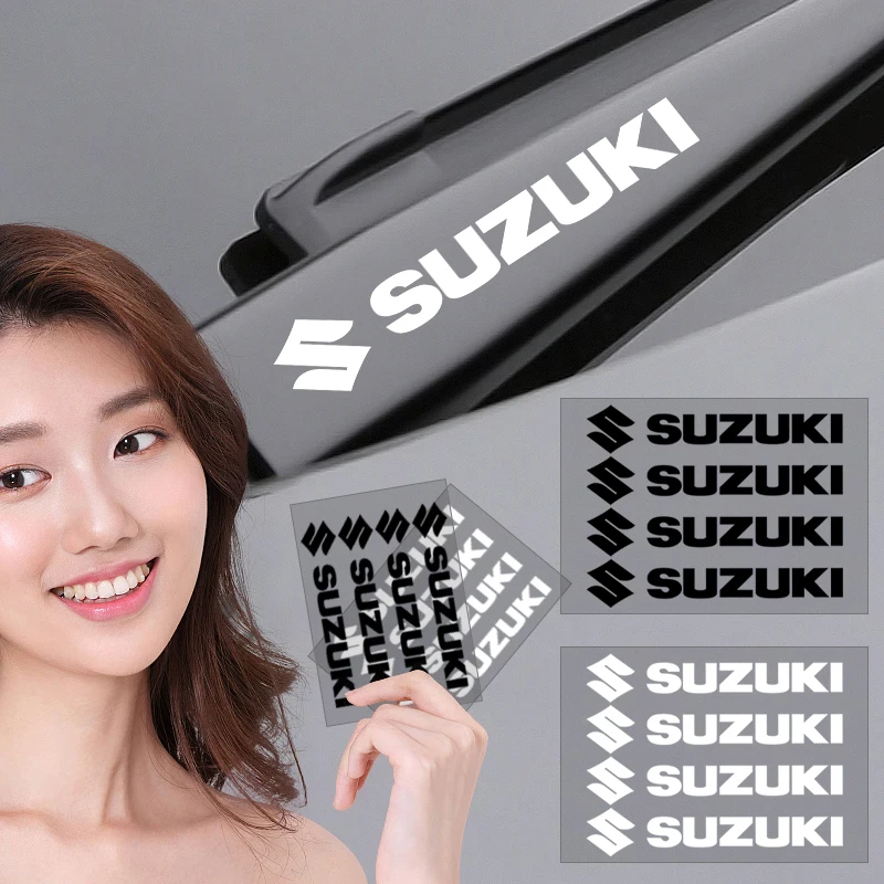 

4Pcs Car Styling Door Handle Stickers Tire Rear View Mirror Decals for Suzuki Swift Samurai Vitara SX4 Jimny Alto Kaiser Ingnis