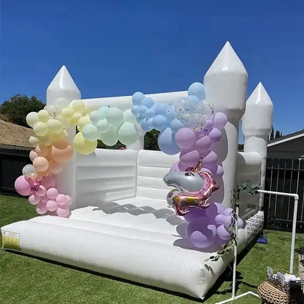 wholesale 10x10ft Inflatable White Bounce House With Blower Commercial Kids Jumper Bouncer For Birthday Parties