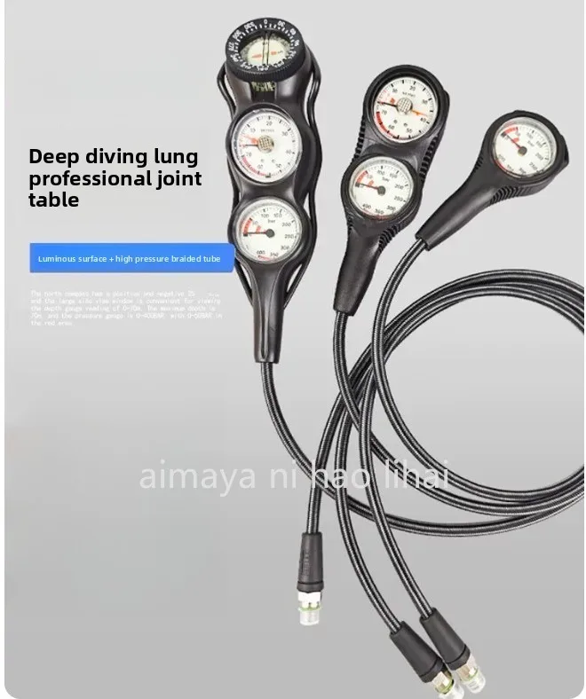 Diving Triple Meter Two Residual Pressure Meter Pressure Single Professional Scuba Pressure Depth  Compass
