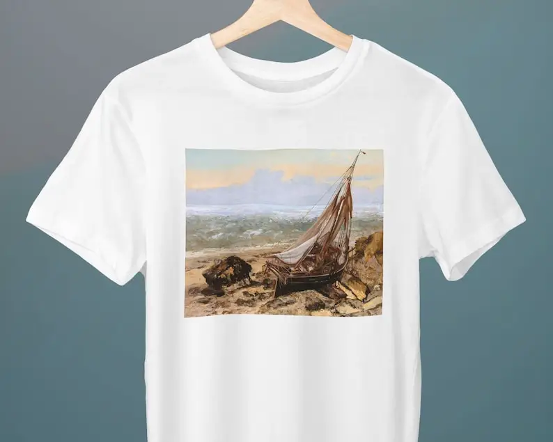 

The Fishing Boat, Gustabe Courbet, Unisex T-Shirt, Art T-Shirt, Fine Art, Sea Tee, Gift for Her