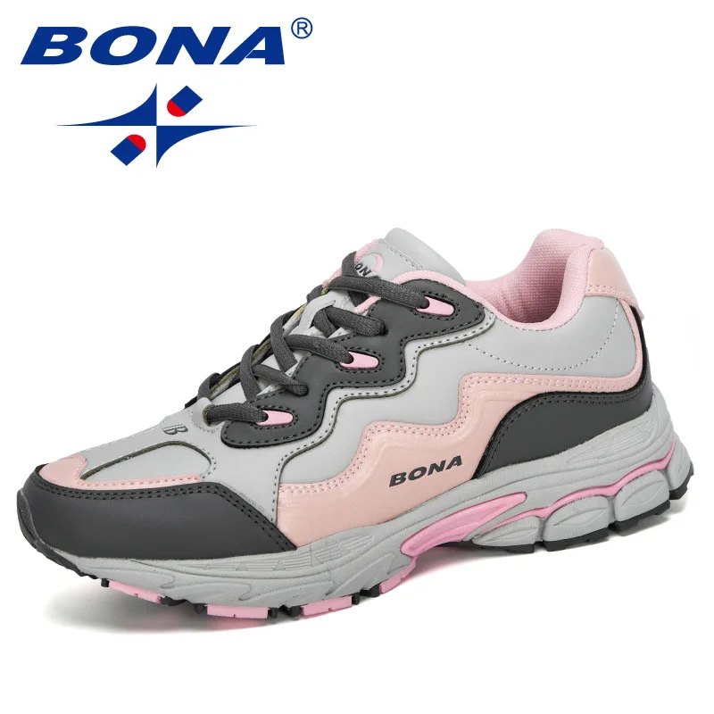 BONA New Designers Women Action Leather Running Shoes Ladies Shoes Mesh Athletic Shoes Sneakers Women Zapatos De Muje Comfy