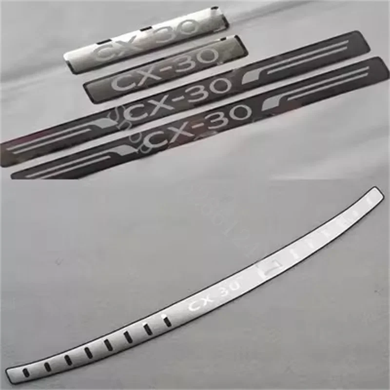 For Mazda cx-30 cx 30 2020 2021 2022 2023 Car Rear Door Bumper Protector sill plate Trunk Guard Plate Cover Car Rear Styling